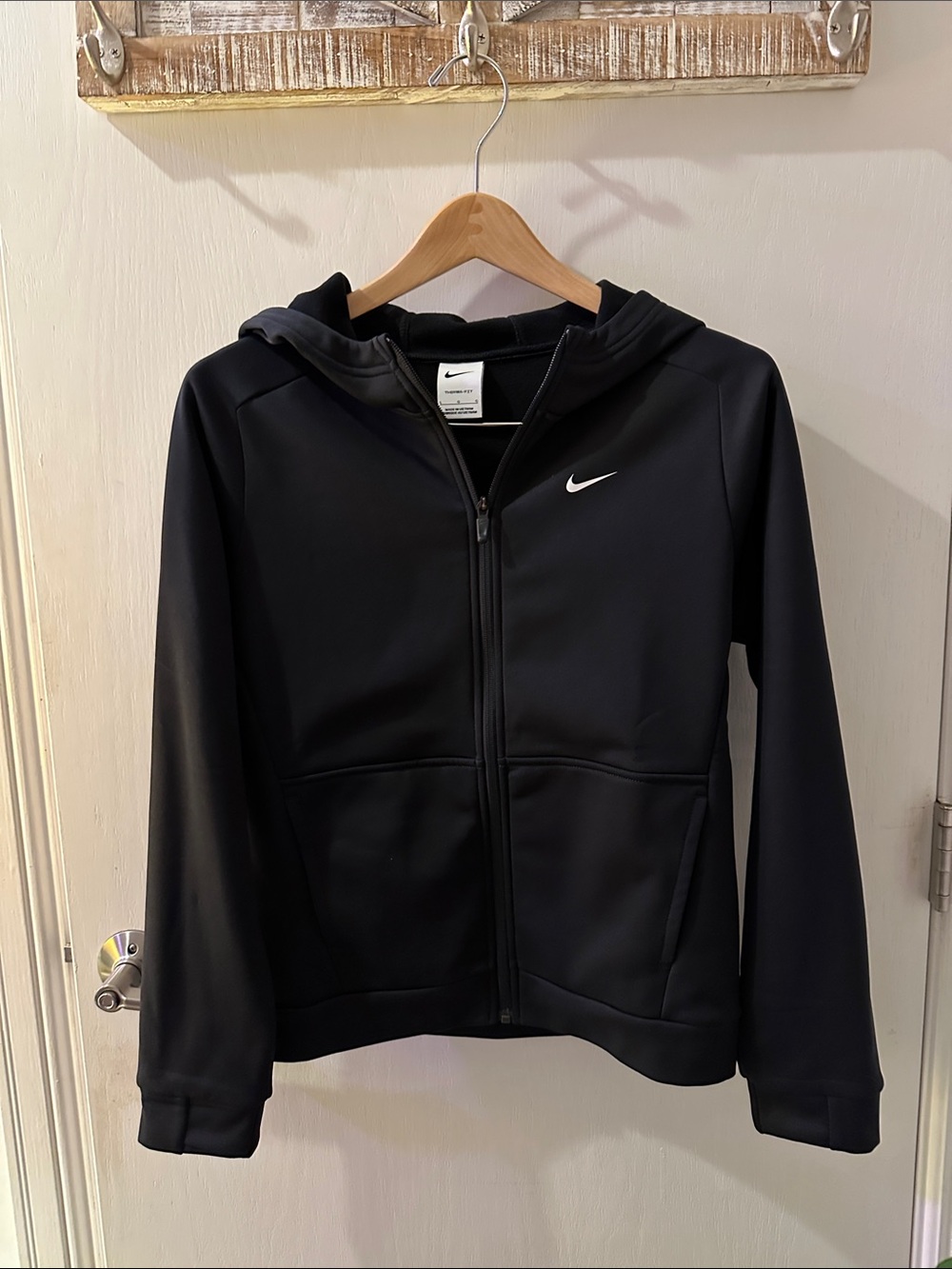 Nike Black Kids Full-Zip Hooded Sweatshirt